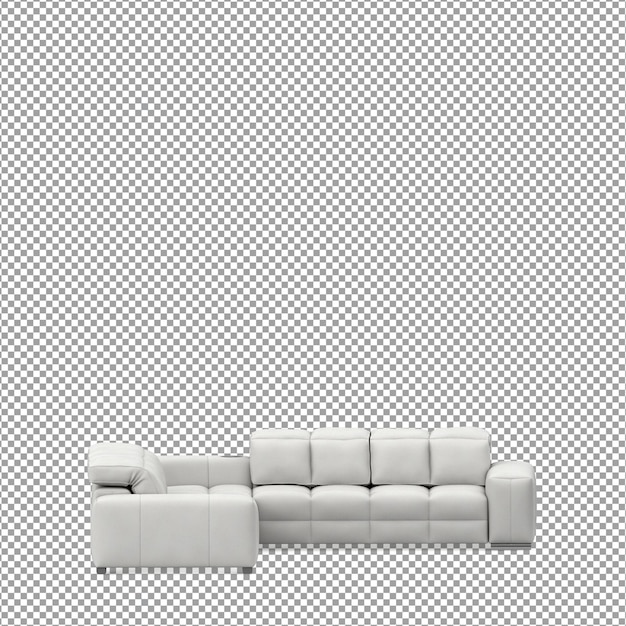 Divano in rendering 3D isolato