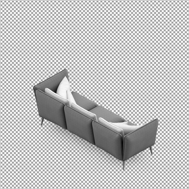 Divano in rendering 3D isolato