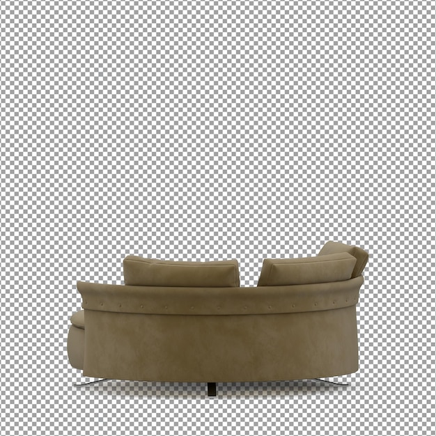 Divano in rendering 3D isolato