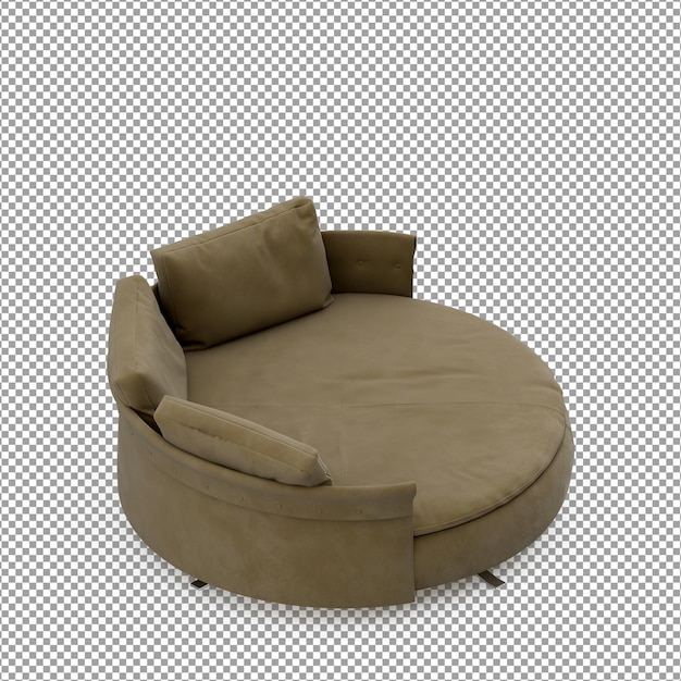 Divano in rendering 3D isolato