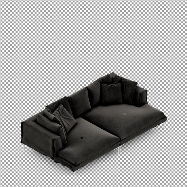 Divano in rendering 3D isolato
