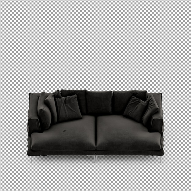 Divano in rendering 3D isolato