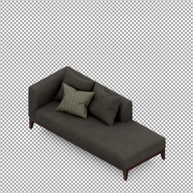 Divano in rendering 3D isolato