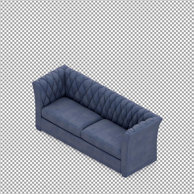 Divano in rendering 3D isolato