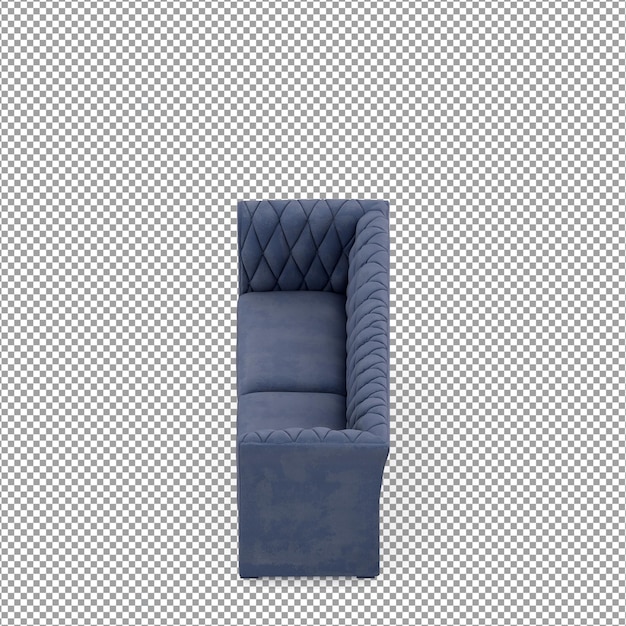 Divano in rendering 3D isolato