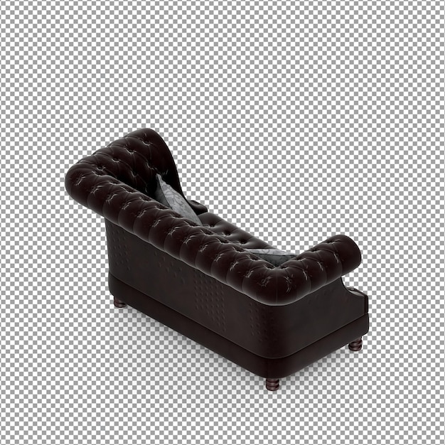 Divano in rendering 3D isolato