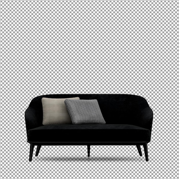 Divano in rendering 3D isolato