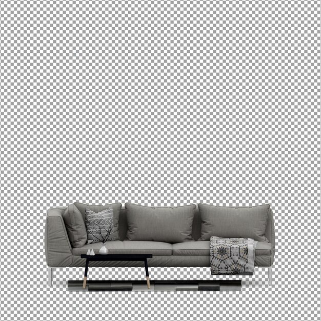 Divano in rendering 3D isolato
