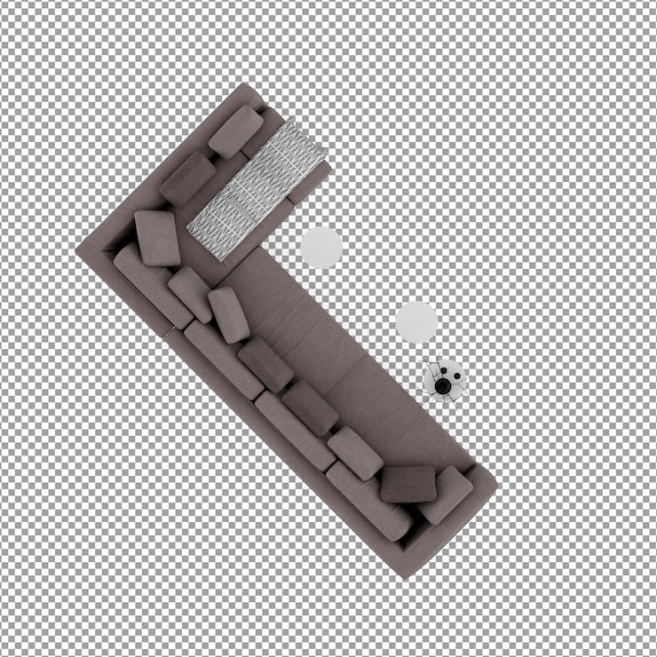 PSD divano in rendering 3d isolato