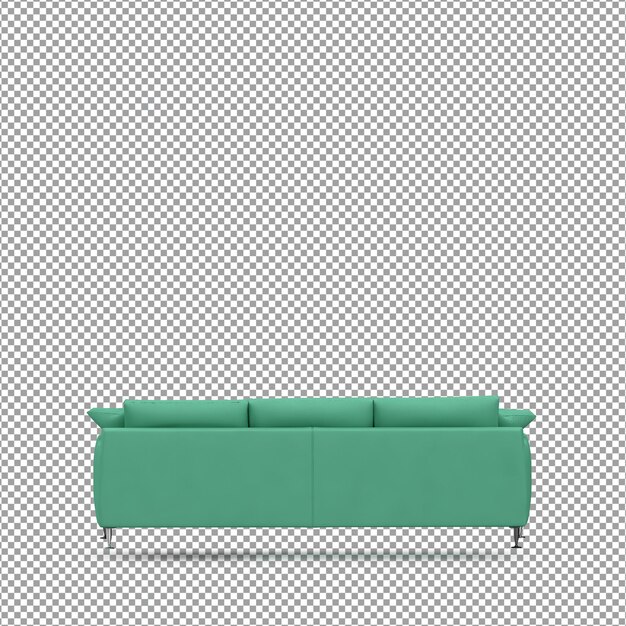 Divano in rendering 3D isolato