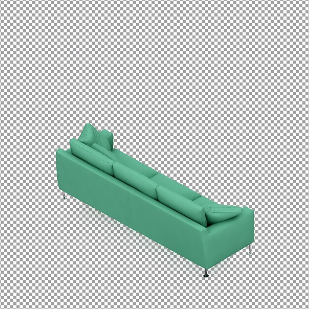 Divano in rendering 3D isolato