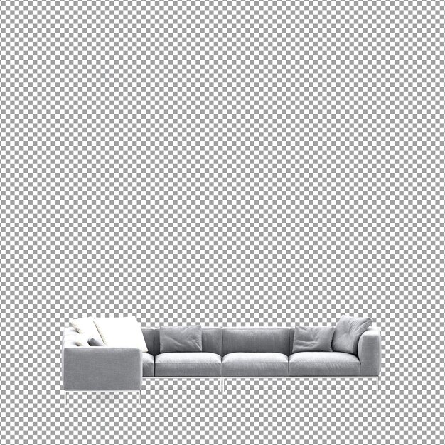 Divano in rendering 3D isolato