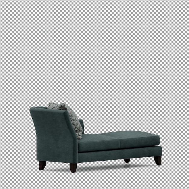 Divano in rendering 3D isolato