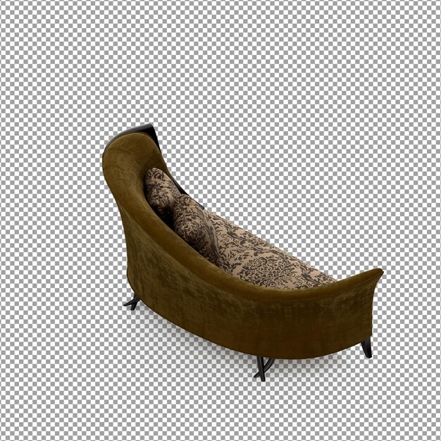 Divano in rendering 3D isolato