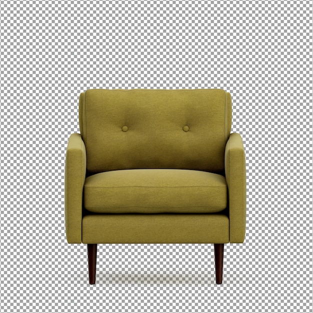 Divano in rendering 3D isolato