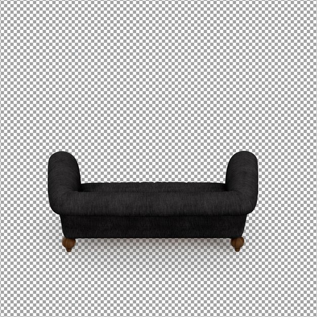 Divano in rendering 3D isolato
