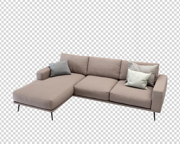 Divano in soggiorno nel rendering 3d isolato