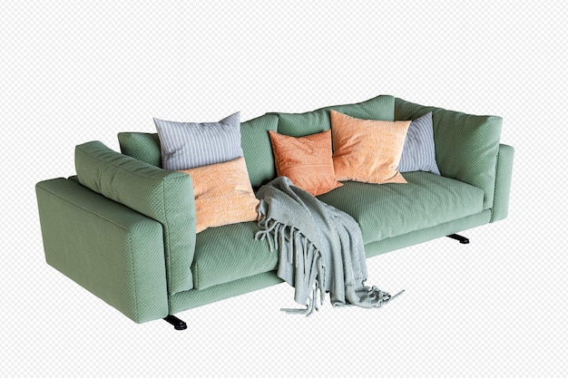 Divano isolato in rendering 3D