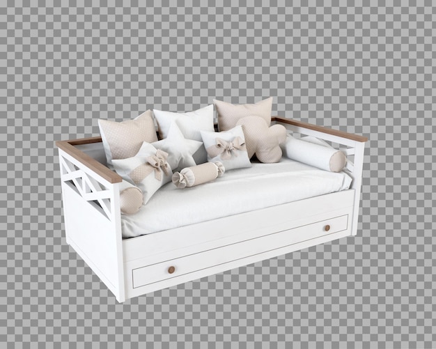 Divano letto per bambini nel rendering 3d isolato