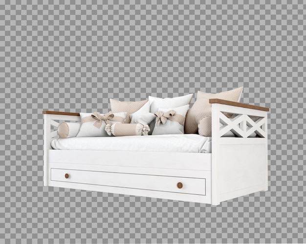 Divano letto per bambini nel rendering 3d isolato
