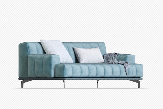 Divano moderno nel rendering 3d isolato
