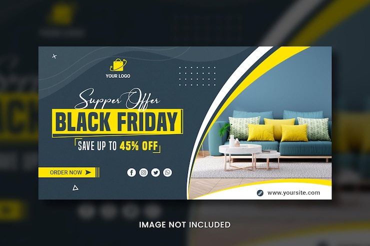 PSD divano per mobili black friday grande vendita banner di social media