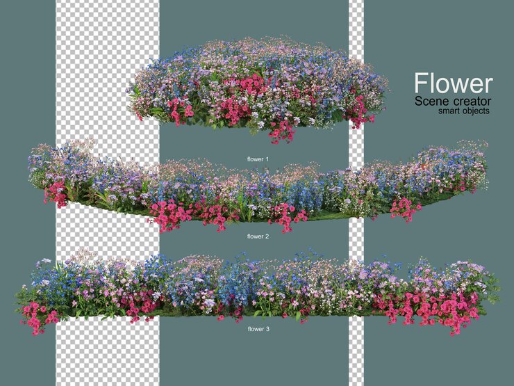 divers jardins fleuris