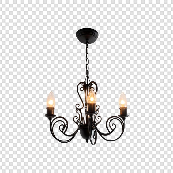 PSD diversi lampadari eleganti isolati su uno sfondo trasparente