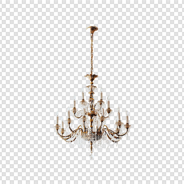 PSD diversi lampadari eleganti isolati su uno sfondo trasparente