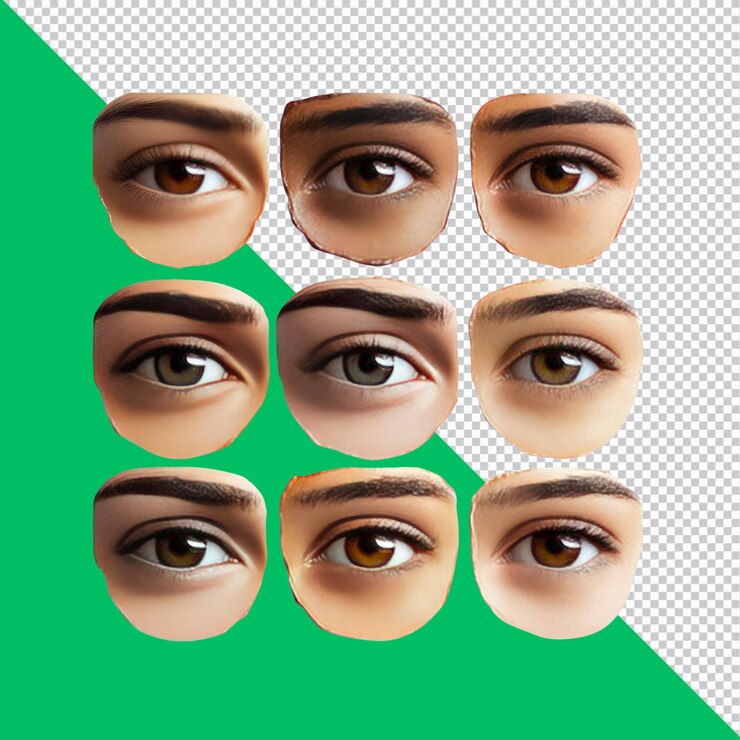 PSD diversos colores y texturas de ojos primer plano de alta resolución de nueve ojos