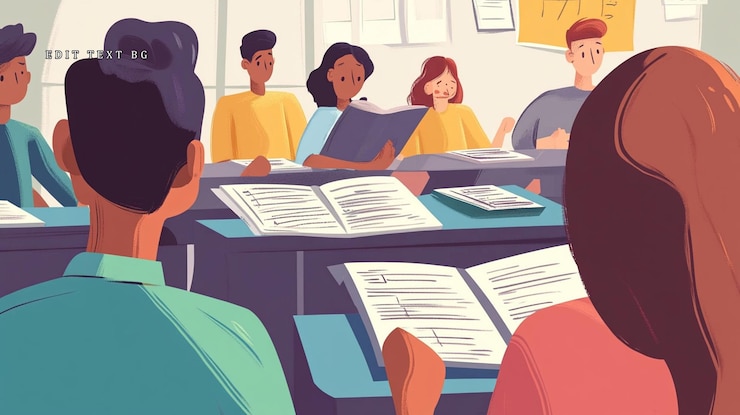 PSD diversos estudiantes involucrados atentamente en el aprendizaje en clase participando activamente en una lección