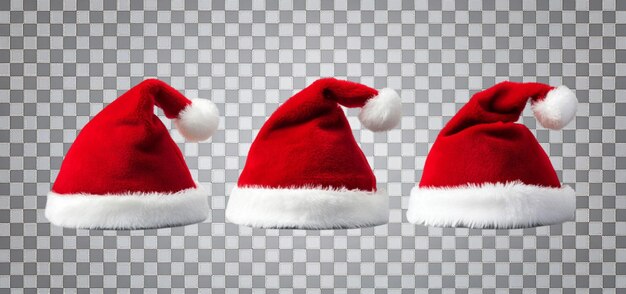 Diversos sombreros navideños expuestos en una cuadrícula con estilos y ángulos únicos