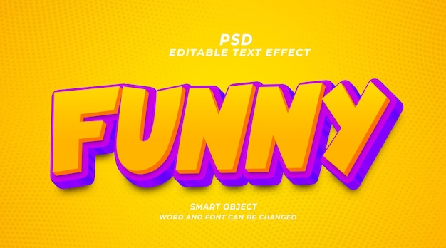 Divertente modello di photoshop in stile testo modificabile 3d
