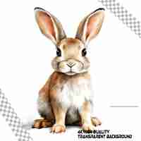 PSD divertido dibujos animados de conejos lindos sin ningún objeto en un fondo transparente