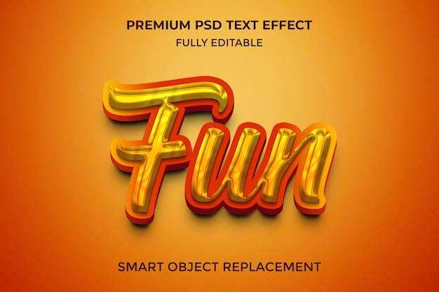 Divertido diseño de efecto de texto psd 3d