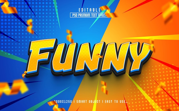 Divertido efecto de texto editable 3d Premium Psd con fondo