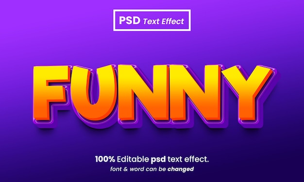 Divertido efecto de texto psd premium editable en 3d