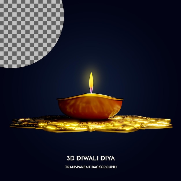 PSD diwali diya element 3d-stil