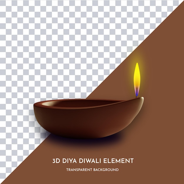 Diwali diya element estilo 3d