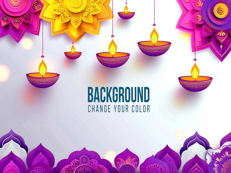 PSD diwali la festa delle luci diya decorativa colorata