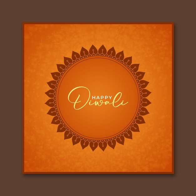 Diwali-Social-Media-Beitrag mit orangefarbenem Farbverlauf