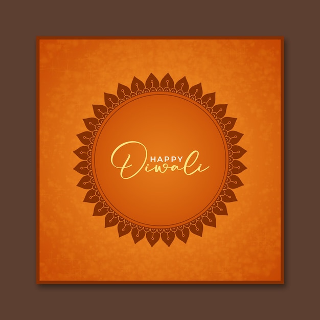 Diwali-social-media-beitrag mit orangefarbenem farbverlauf