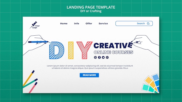 PSD diy oder crafting landing page