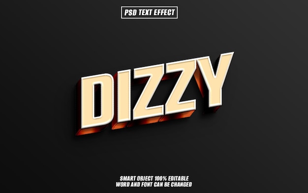 dizzy text effect font editable typography 3d text
