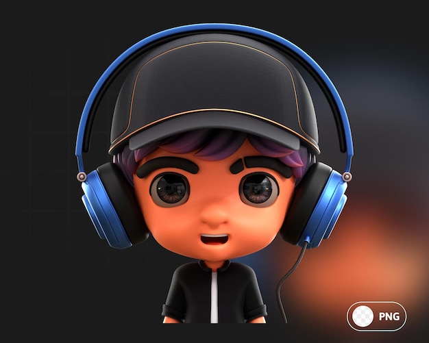 PSD dj 3d-avatar-illustration