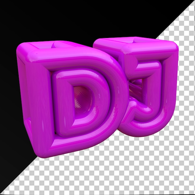 DJ 3D Texto Música Electrónica Rosa