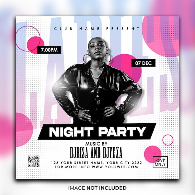 Dj-party-flyer instagram-beitragsvorlage