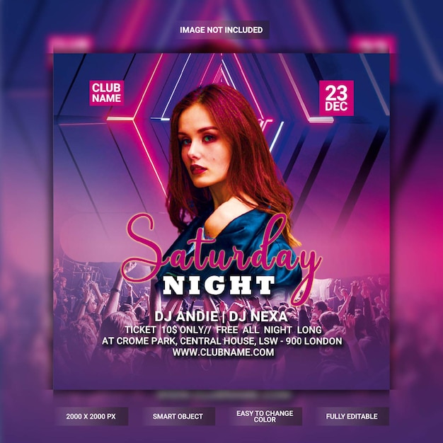 Dj-Party-Flyer-Post in den sozialen Medien