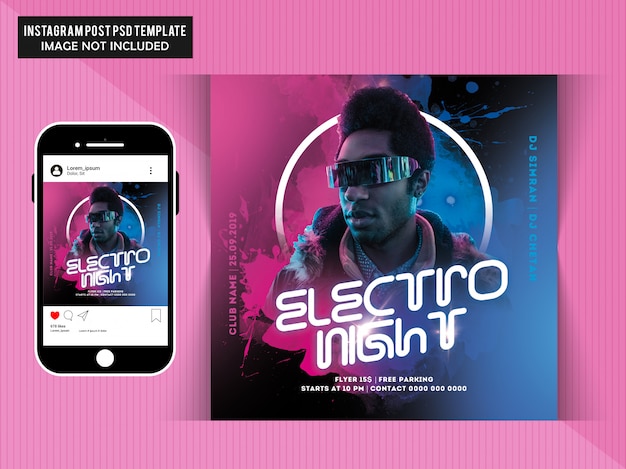 PSD dj party social media post template