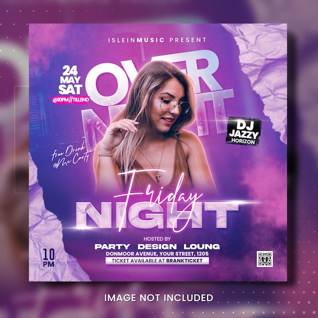 Dj-Postervorlage für Partys